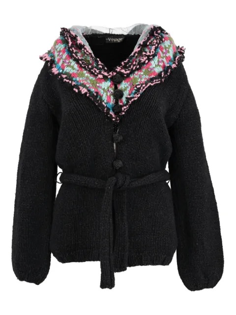 Voyage Et Cie Pre-owned belted hooded cardigan
