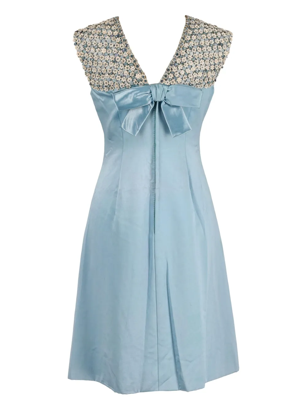 Vintage Jurk met bloemenpatch - Blauw