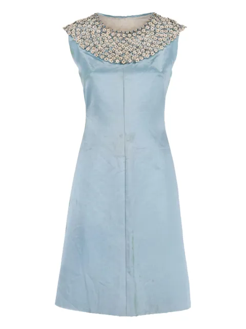 Vintage floral-appliqué dress