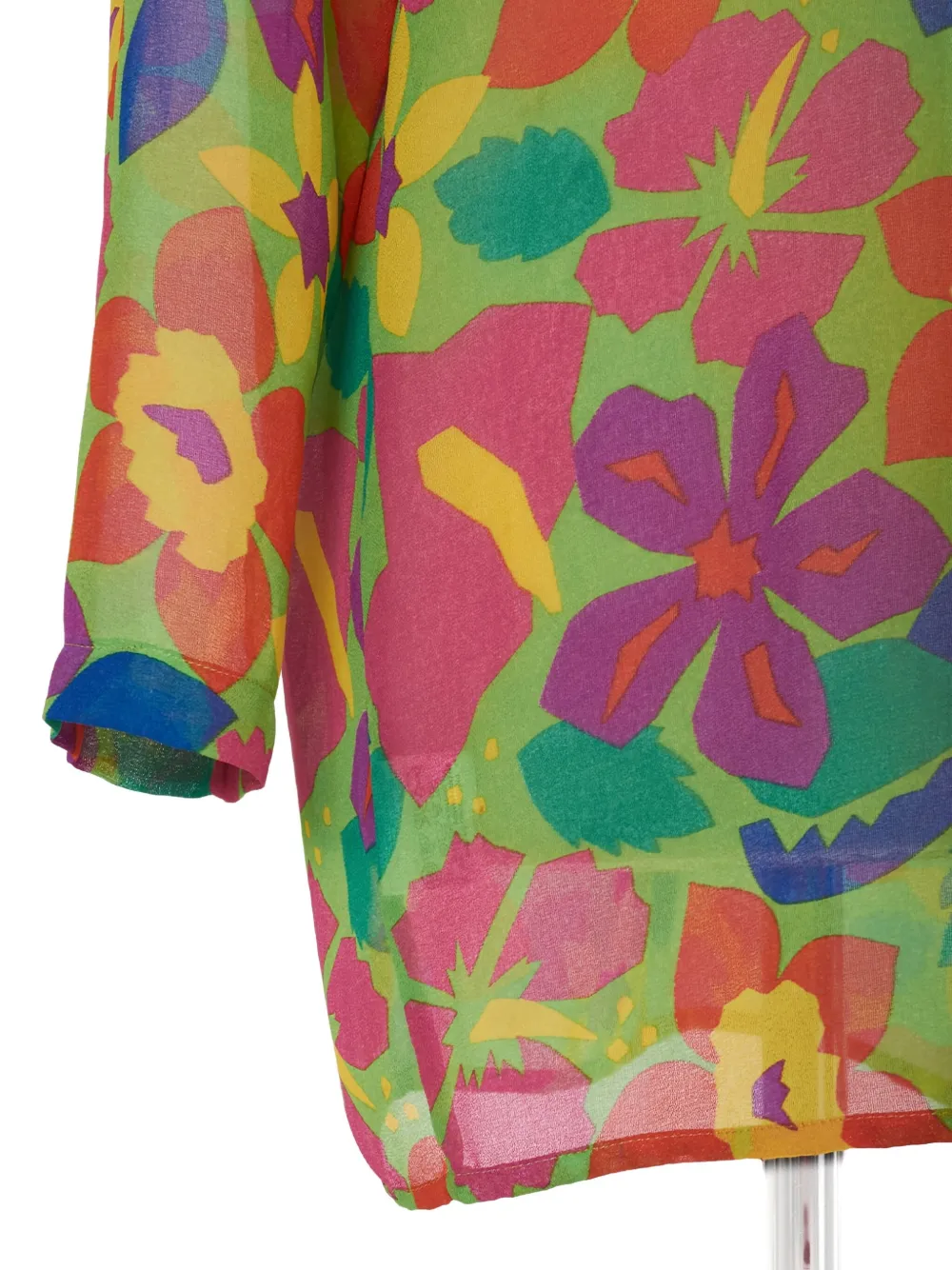 Pre-owned Byblos Floral-print Semi-sheer Shirt