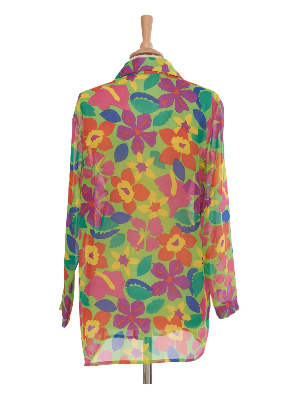 Pre-owned Byblos Floral-print Semi-sheer Shirt