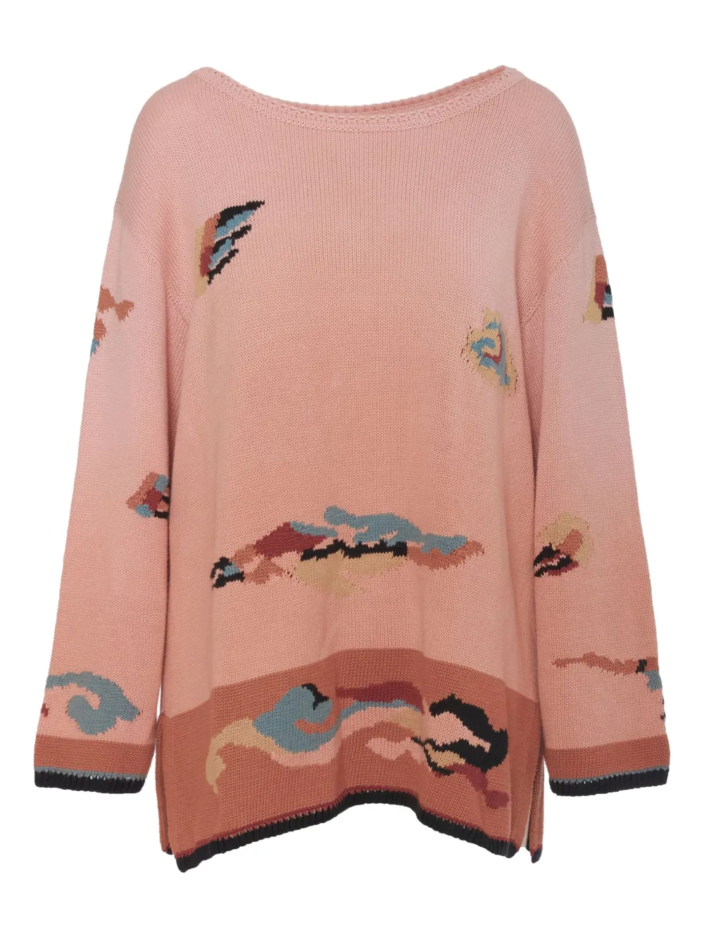 Krizia Pre-Owned abstract-print cotton sweater | rosado | Image 1