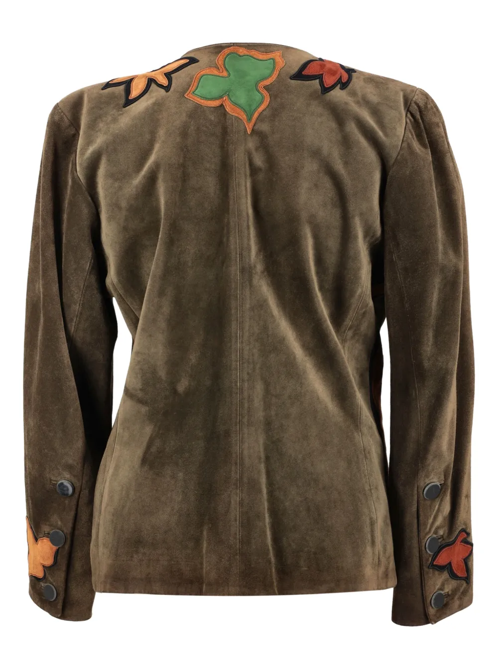 Saint Laurent Pre-Owned veste en daim à motif végétal | Image 2