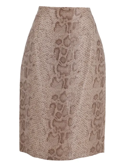 Gianfranco Ferré Pre-Owned snakeskin-print midi skirt