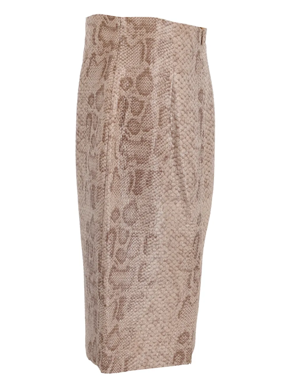 Pre-owned Gianfranco Ferre Snakeskin-print Midi Skirt