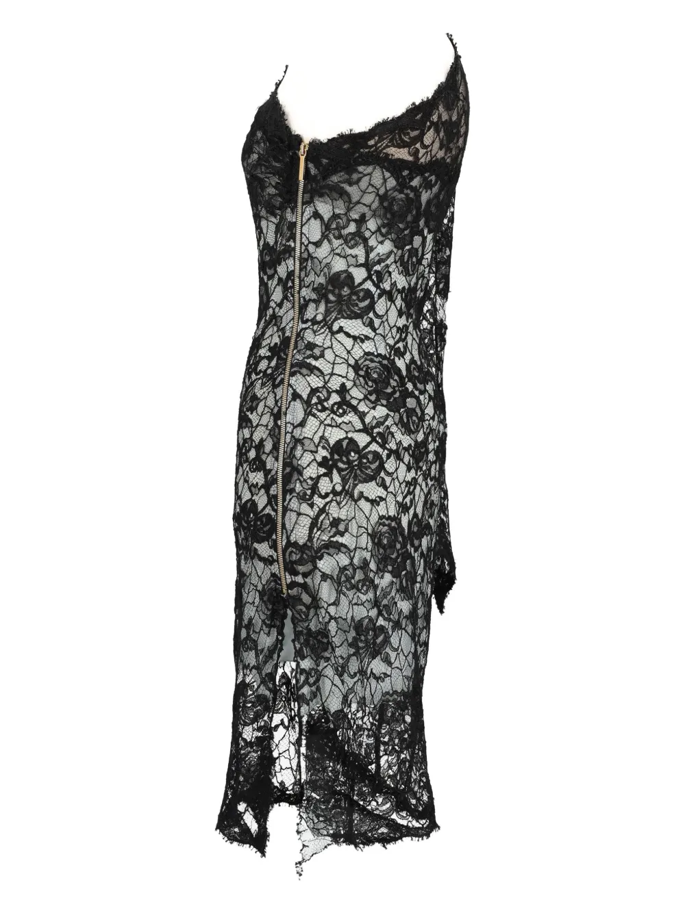 PUCCI Pre-Owned lace-detailing midi dress - Zwart