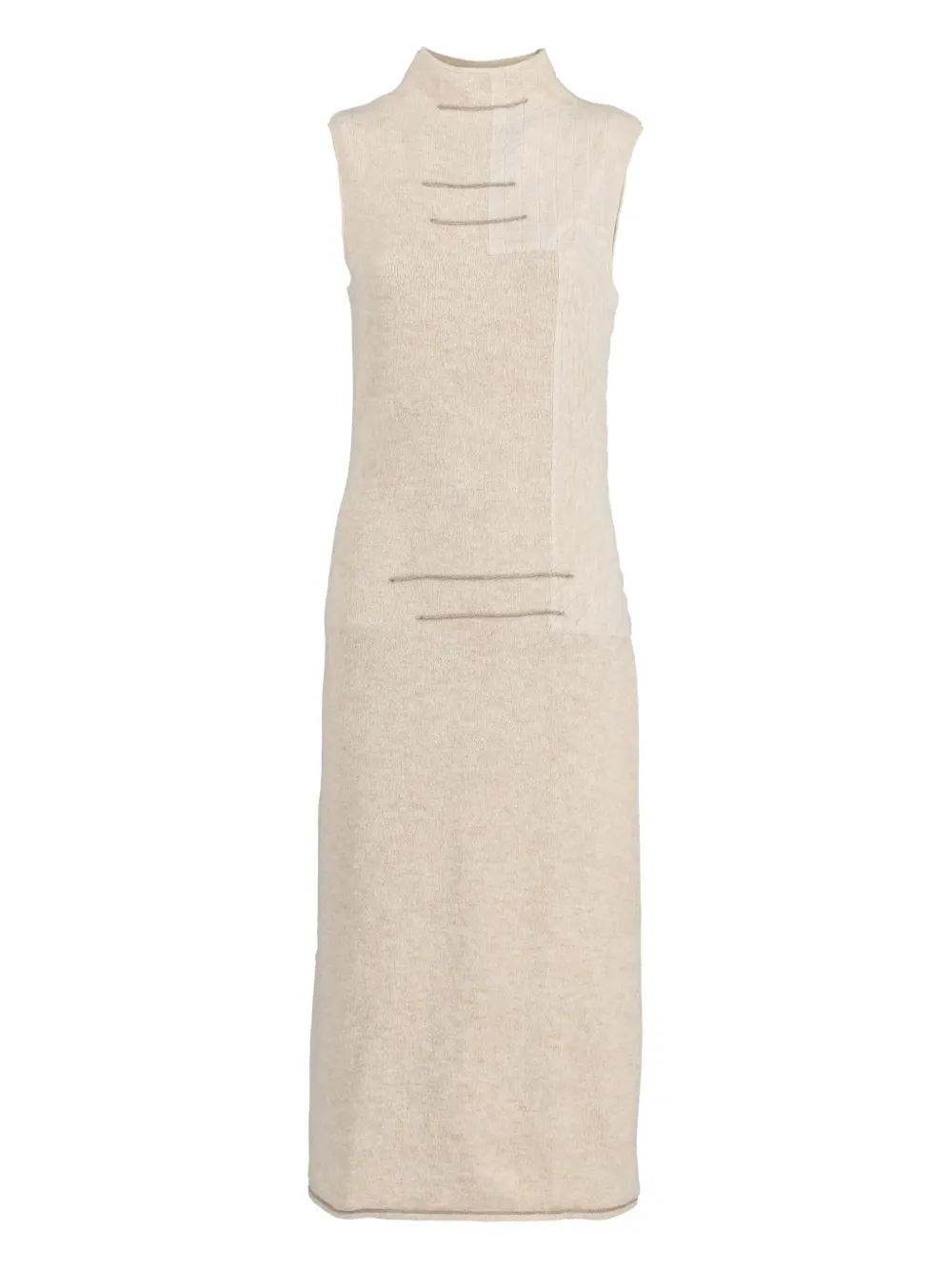 Voyage Et Cie Pre-owned high-neck patchwork dress | Neutrals | Image 1