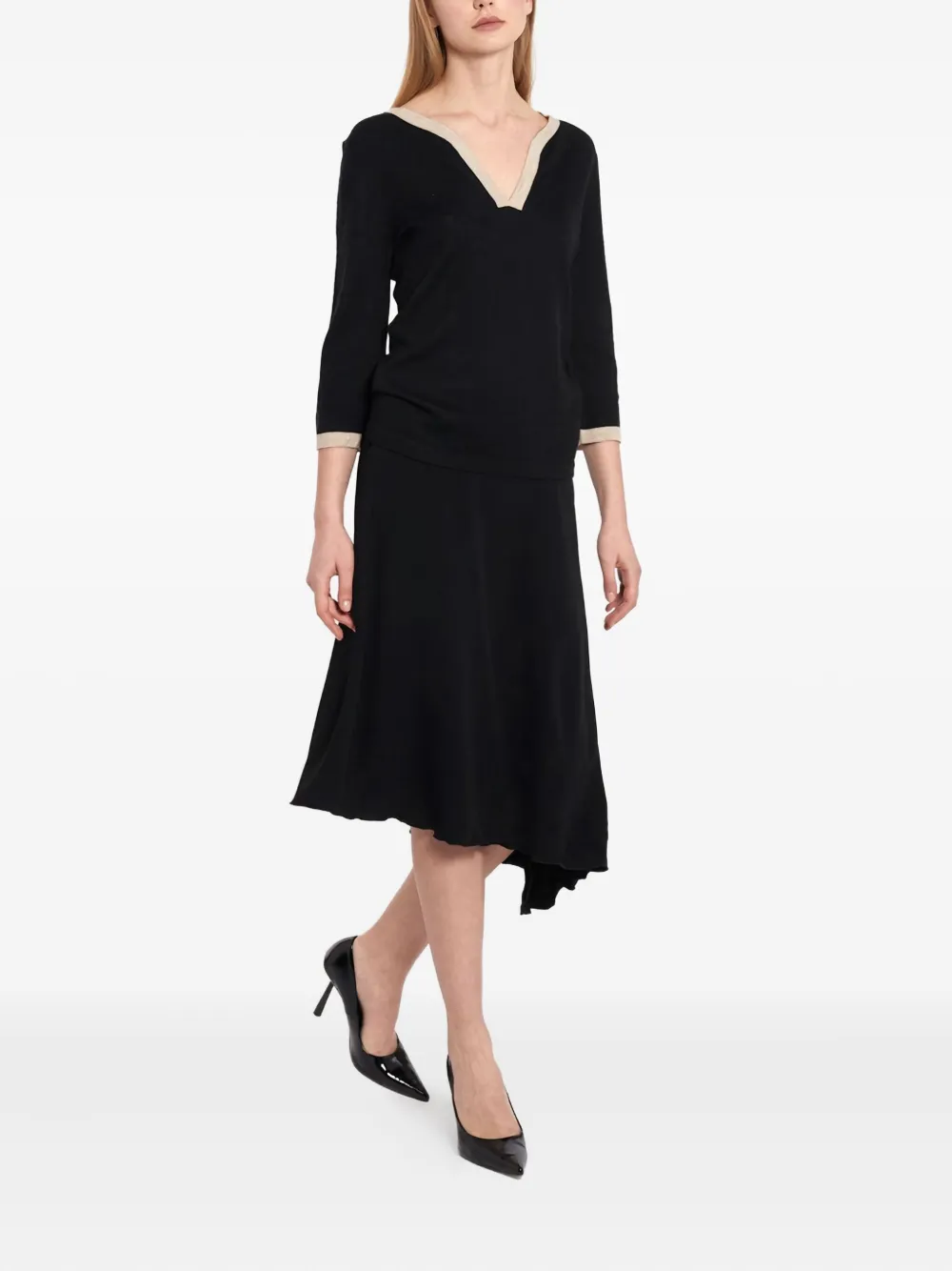 Pre-owned Emporio Armani 2000s Asymmetric Midi Skirt