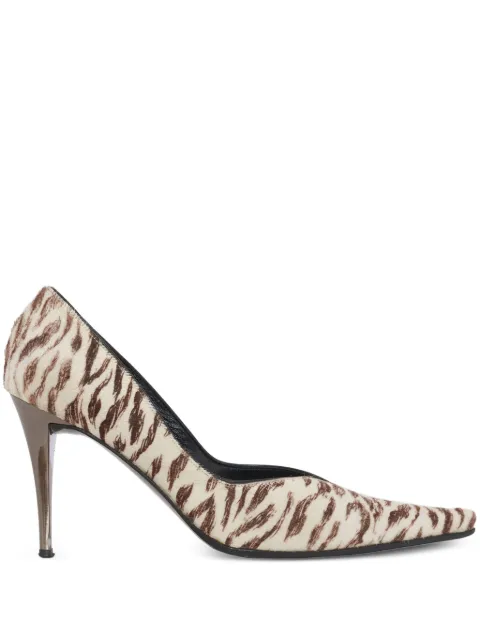 Mario Bologna 90mm Pre-Owned zebra-print pumps