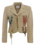 Moschino Pre-Owned 1990s embellished silk blazer - Neutrals