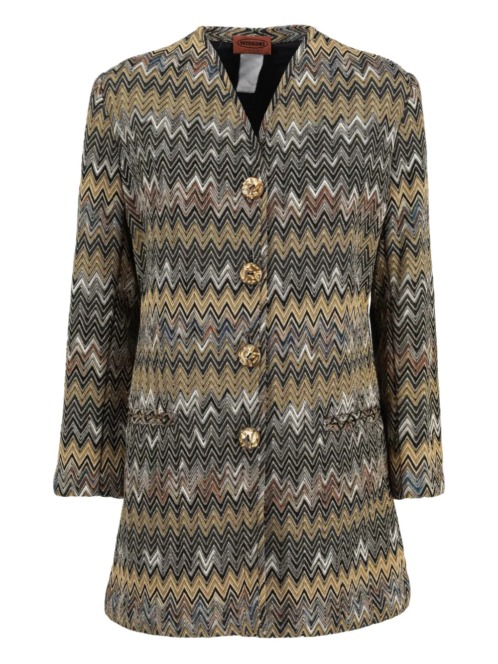 Missoni Pre-Owned zig zag-pattern jacket | Green | Image 1