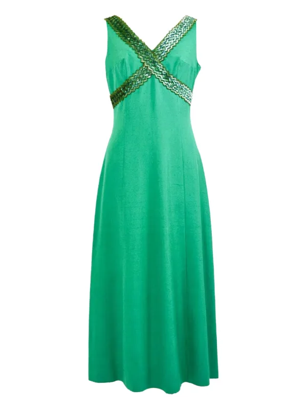 Vintage 1960s bead-detailing Dress | Green | FARFETCH
