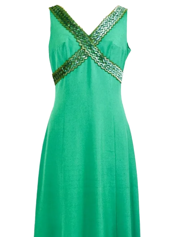 Vintage 1960s bead-detailing Dress | Green | FARFETCH Vintage 1960s bead-detailing Dress | Green | FARFETCH