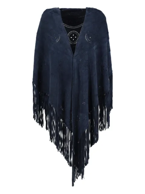 Vintage pre-owned suede shawl
