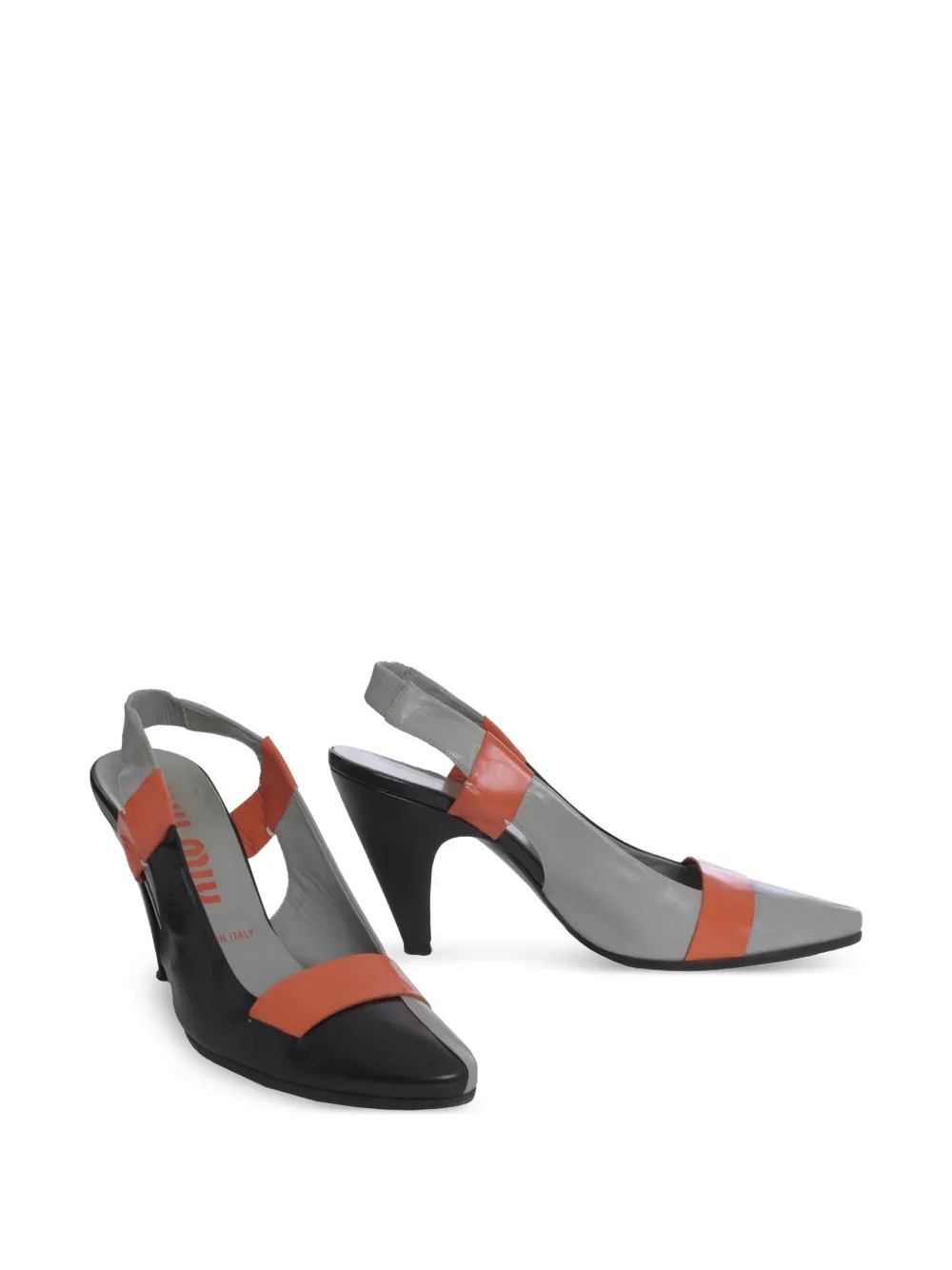 Miu Miu Pre-Owned Leren slingback pumps - Zwart