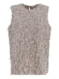 Brunello Cucinelli Vintage lurex fringed top - Grey
