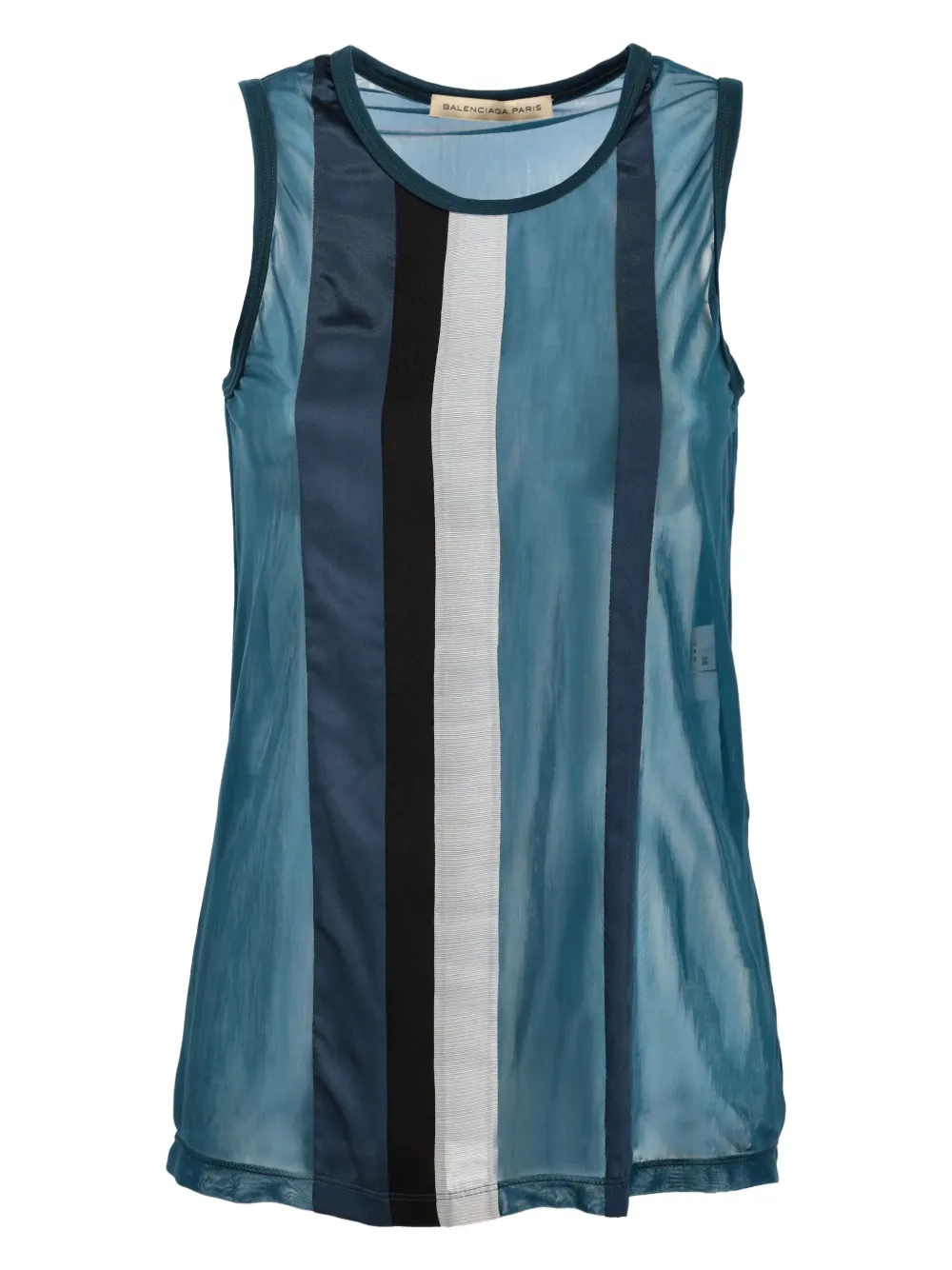Balenciaga Pre-Owned transparent striped tank top - ブルー Balenciaga Pre-Owned transparent striped tank top - ブルー