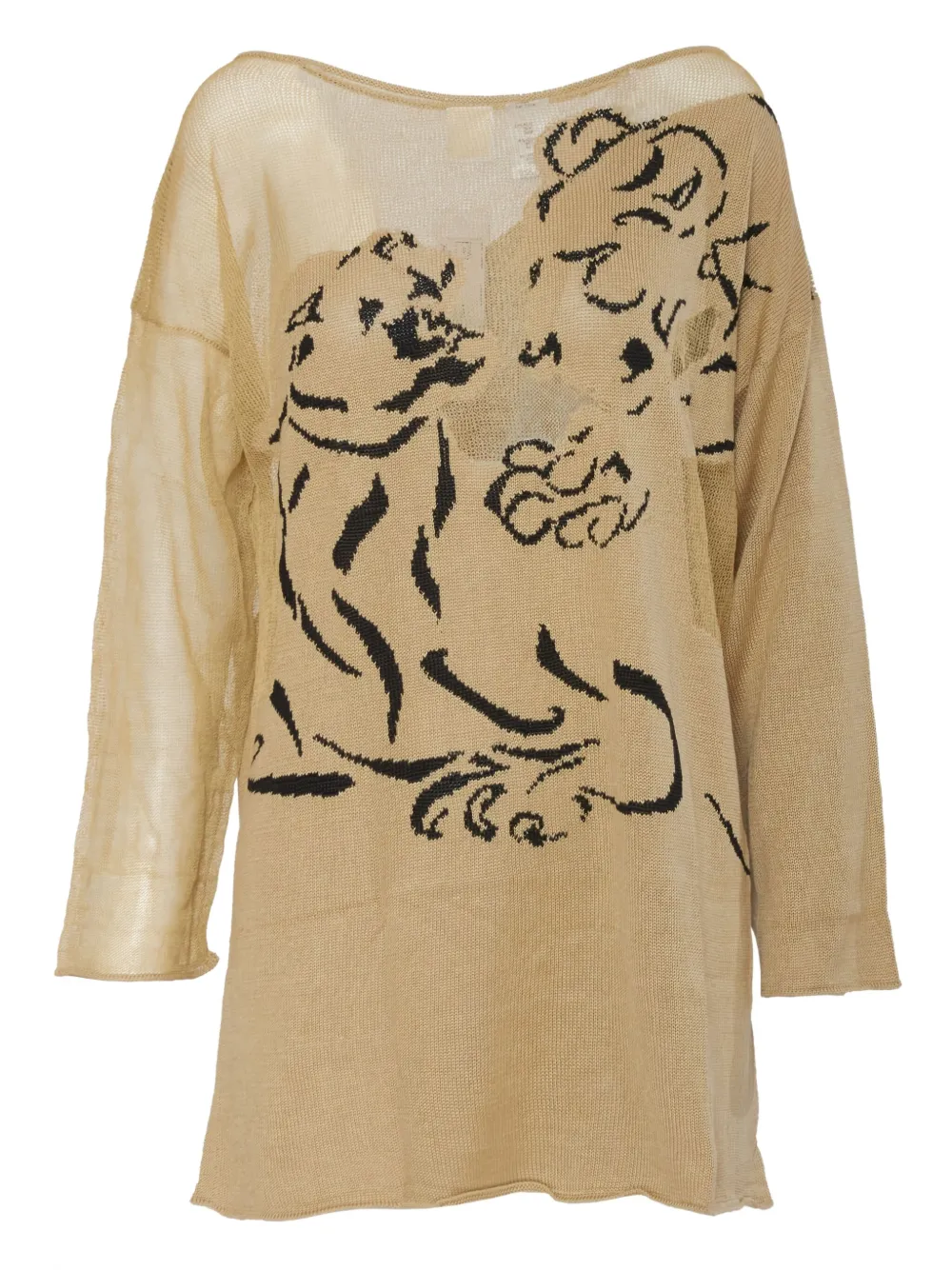 Krizia Pre-Owned embroidered mesh sweater | Neutrals | Image 1