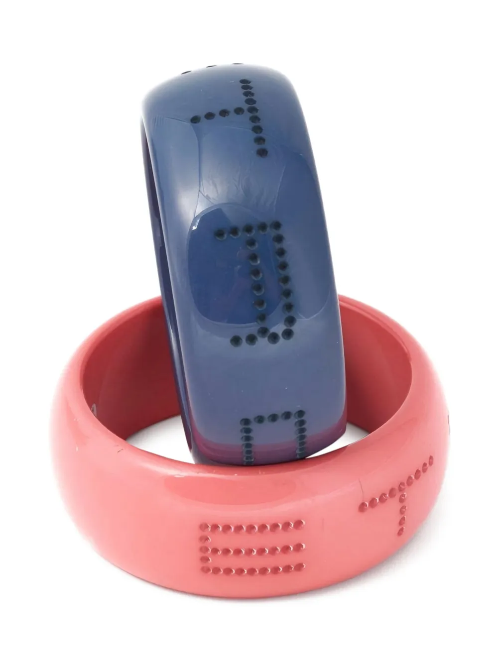 Etro Pre-Owned set de dos pulseras con logo perforado 1980 | Image 2