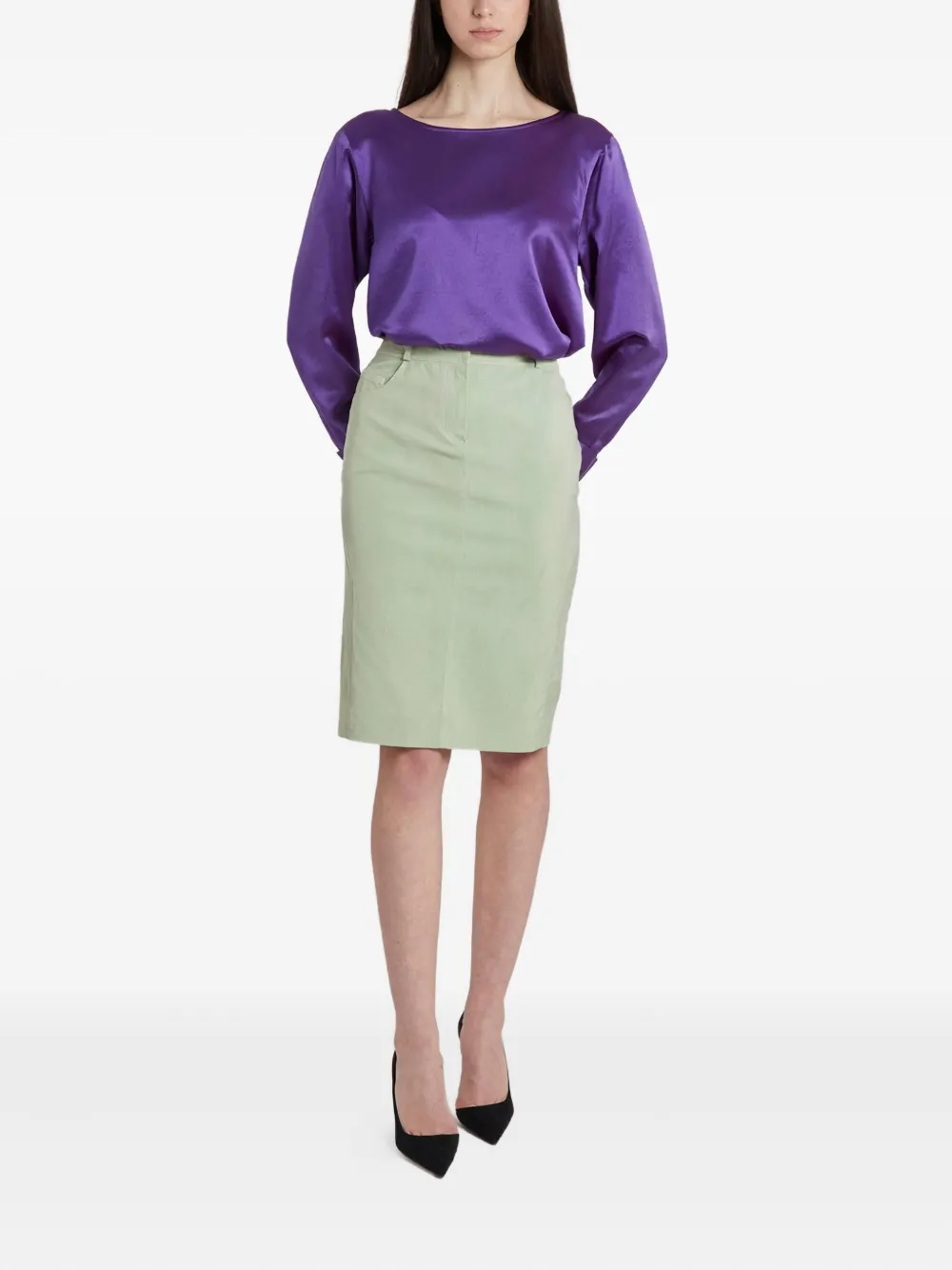 Christian Dior Pre-Owned falda midi de lana 1990 | Image 2