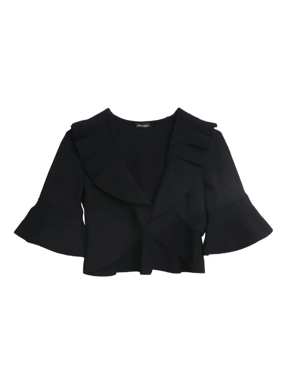Charlott ruffled top | Black | Image 1