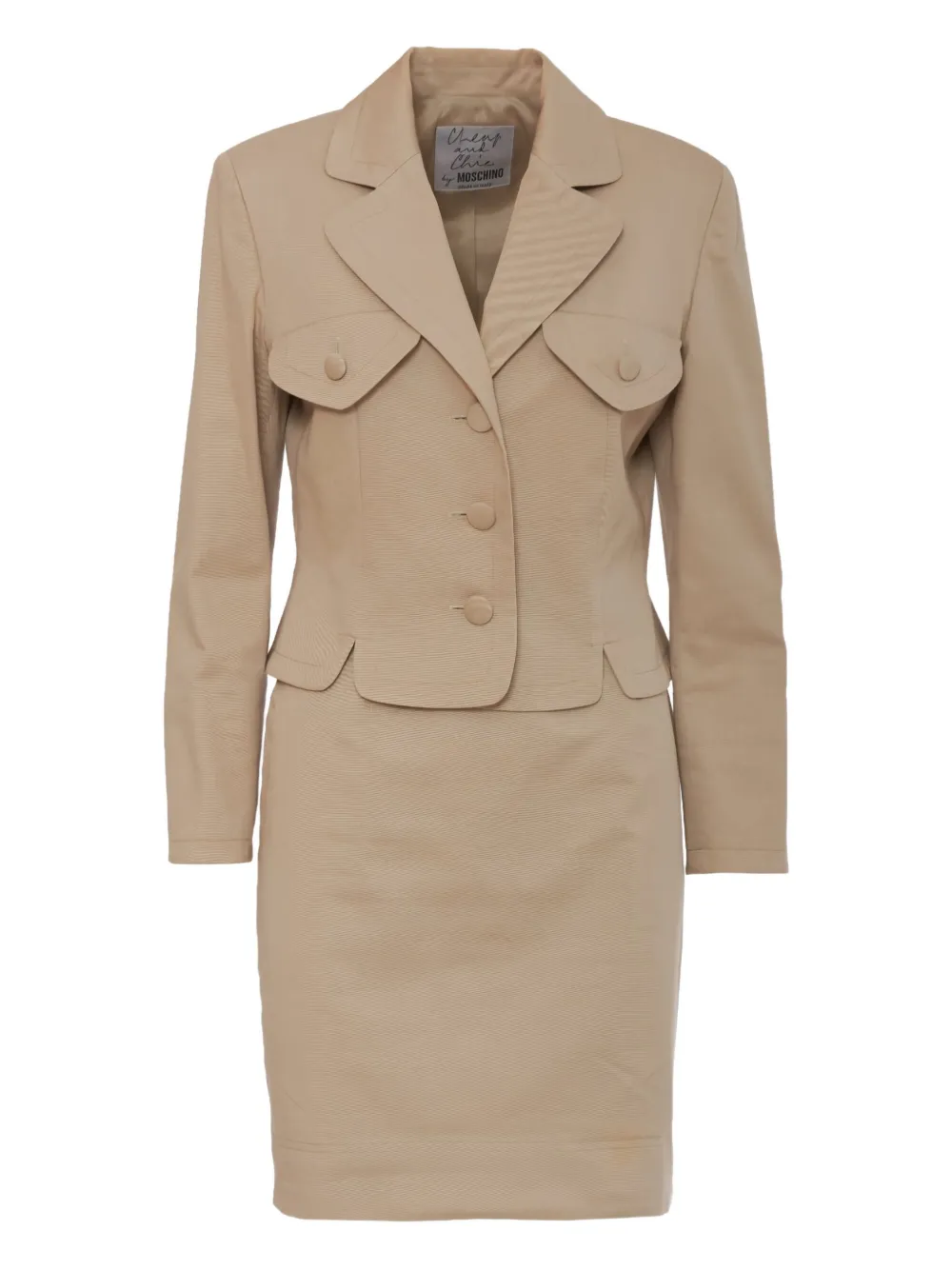 Moschino Pre-Owned tailleur-jupe en coton | tons neutres | Image 1