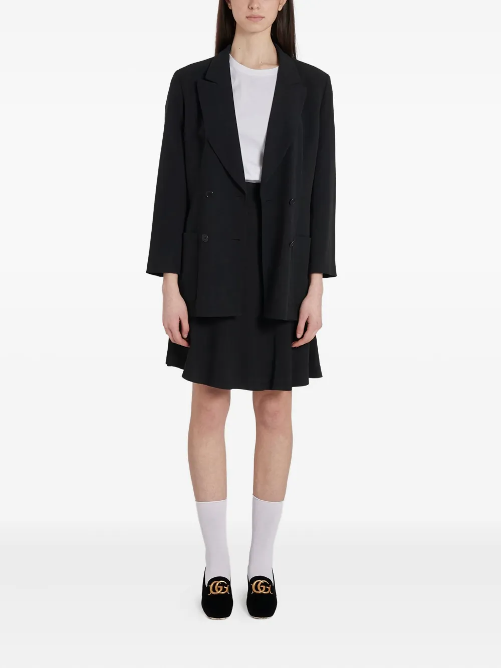 Giorgio Armani Pre-Owned double-breasted wool blazer | Black | Image 1