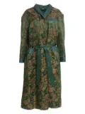 Vintage patterned-jacquard robe - Green