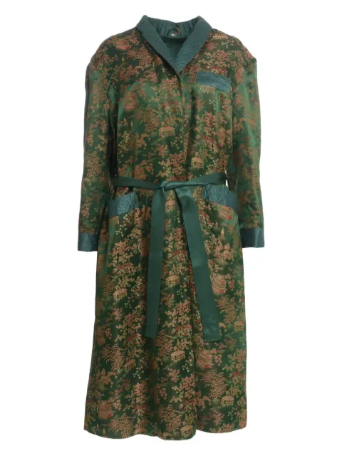 Vintage patterned-jacquard robe