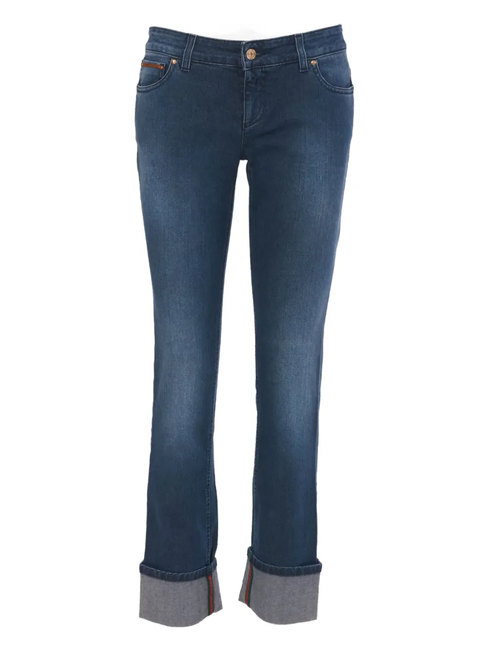 Gucci Pre-Owned turn-up hem jeans - ブルー Gucci Pre-Owned turn-up hem jeans - ブルー