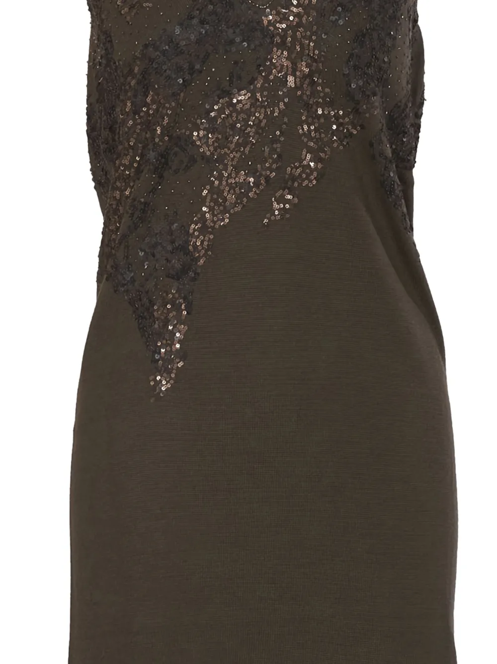 Krizia Pre-Owned Midi-jurk verfraaid met pailletten - Bruin