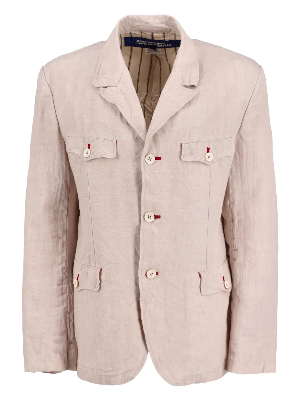 Junya Watanabe MAN linen single-breasted blazer | Neutrals | Image 1