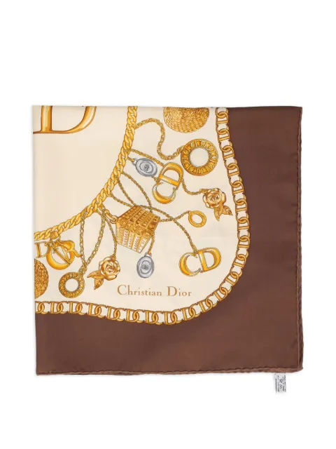 Christian Dior Pre-Owned fular de seda con logo estampado