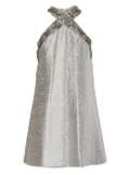 Vintage 1960s pre-owned beaded halterneck mini dress - Silver
