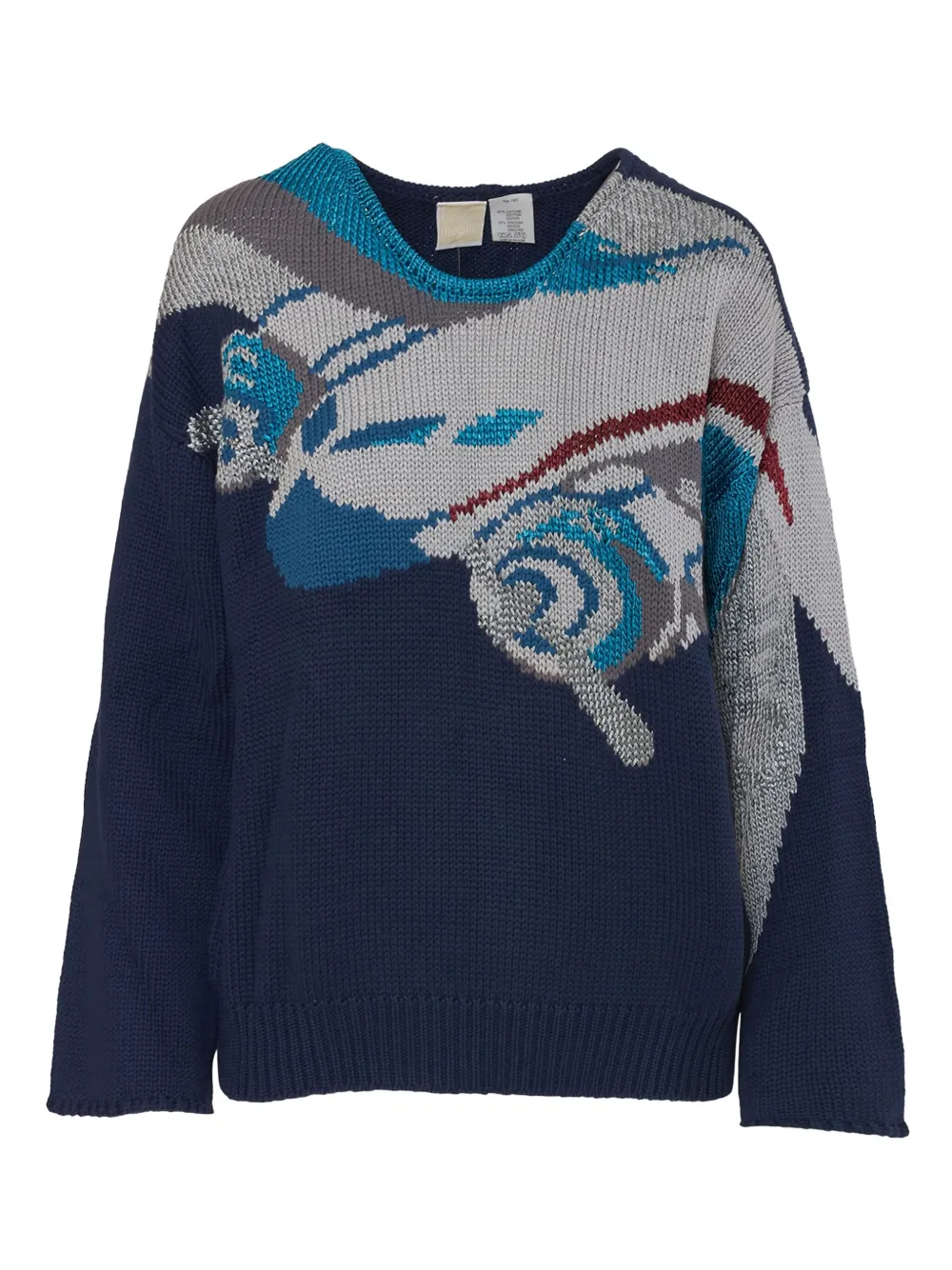 Krizia Pre-Owned Klassischer Intarsien-Pullover | Blau | Image 1