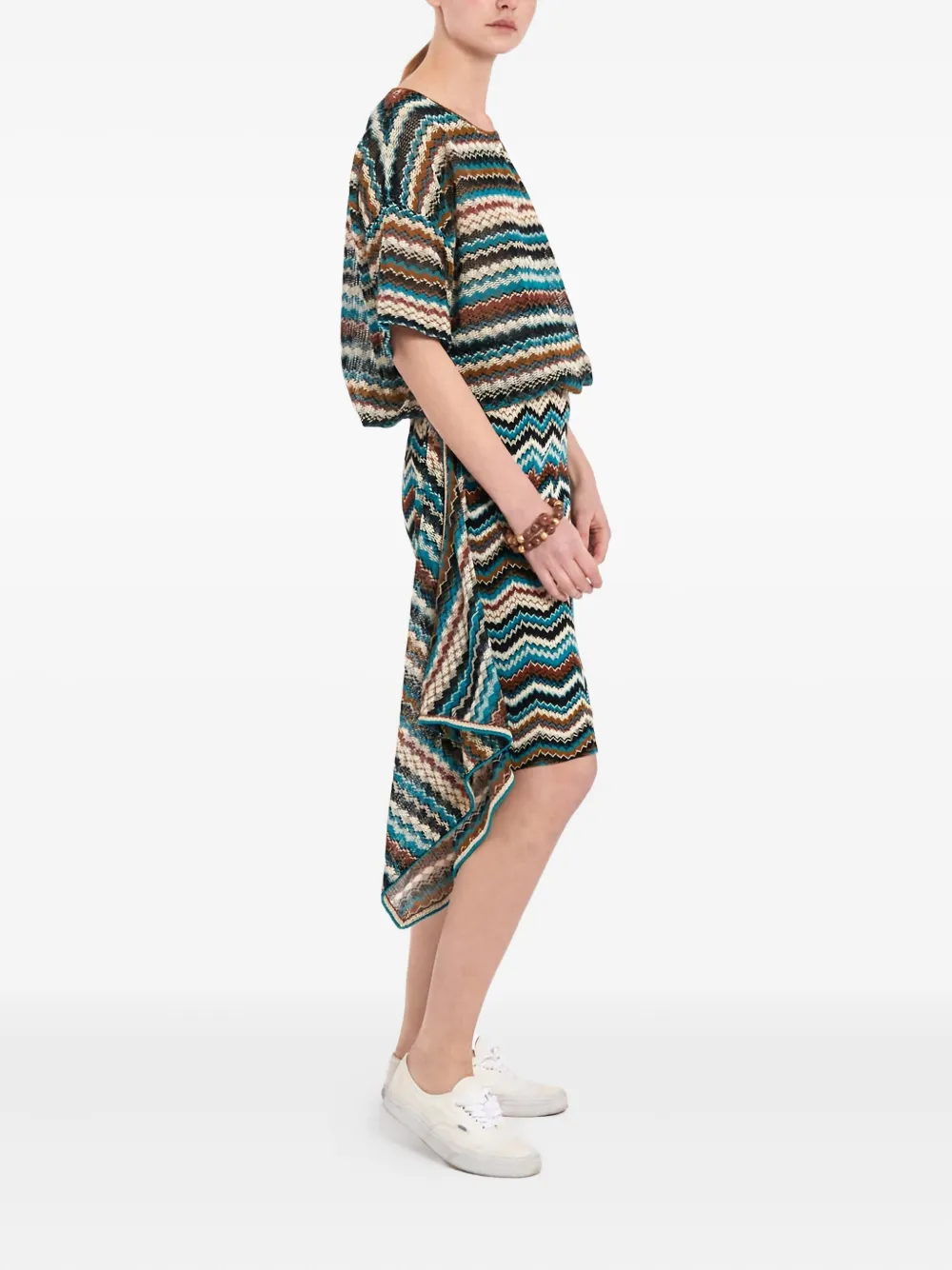 Missoni Pre-Owned 1970s asymmetrische jurk - Blauw