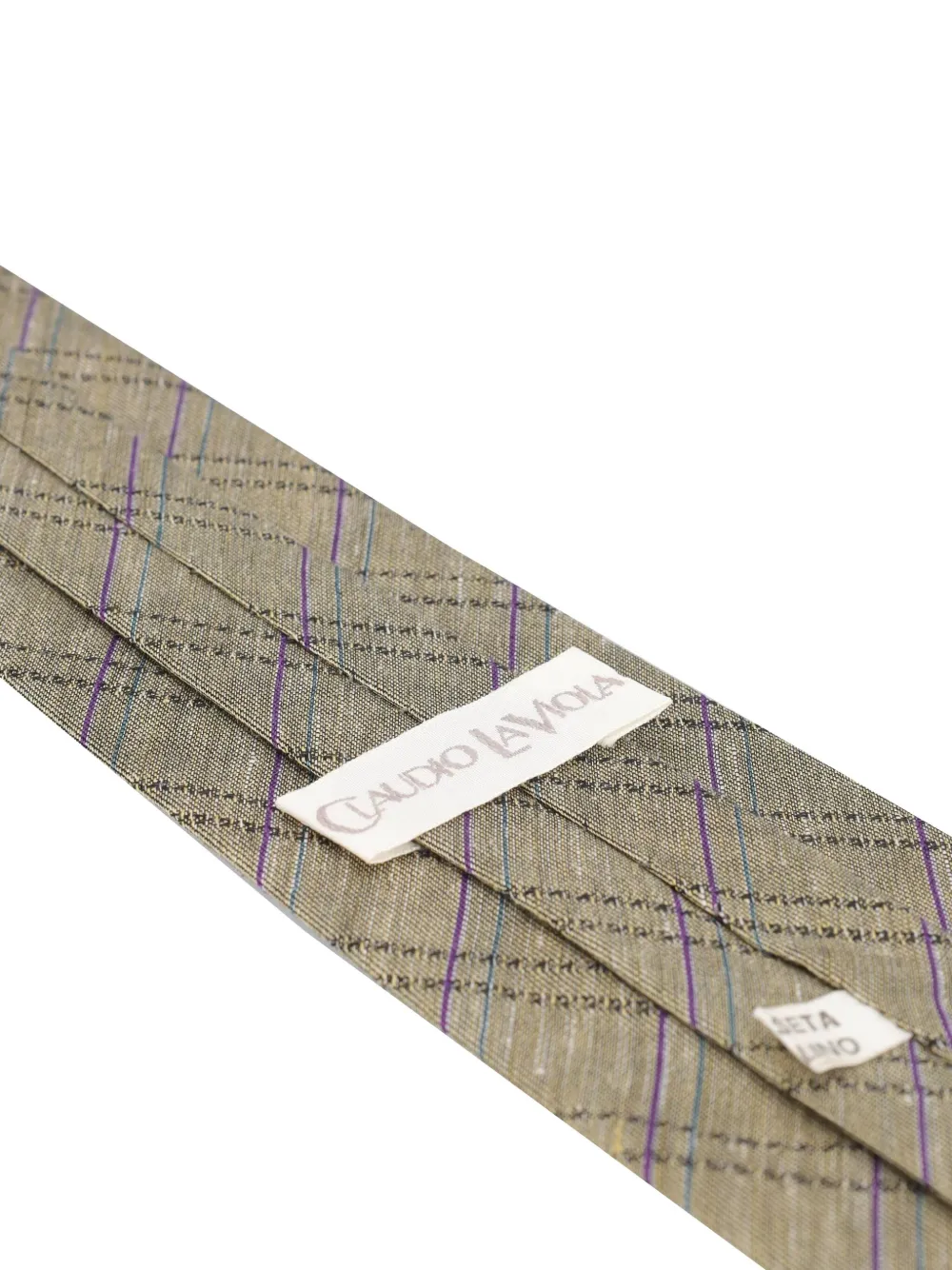 Pre-owned Vintage Check-pattern Tie In Gray