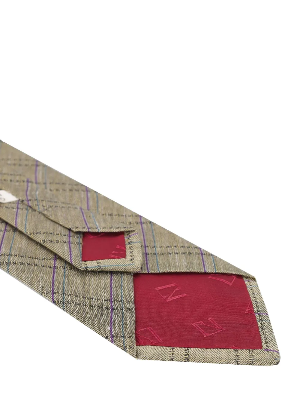 Pre-owned Vintage Check-pattern Tie In Gray