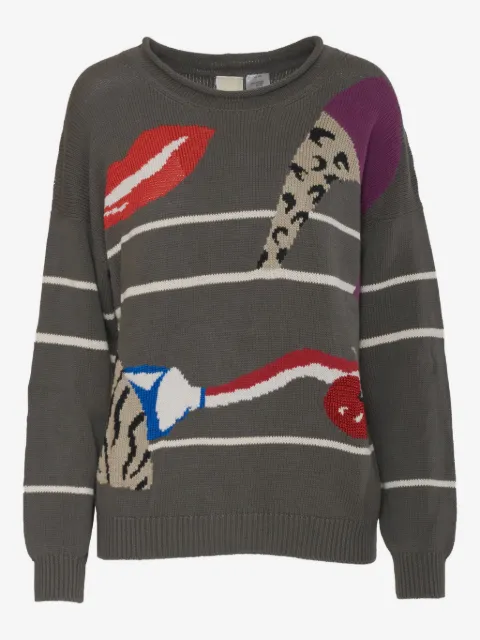 Krizia Pre-Owned intarsia-knit sweater