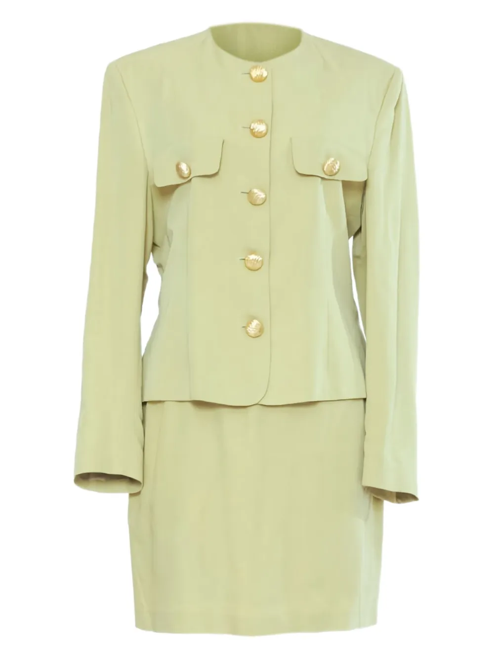 Vintage traje con botones | verde | Image 1