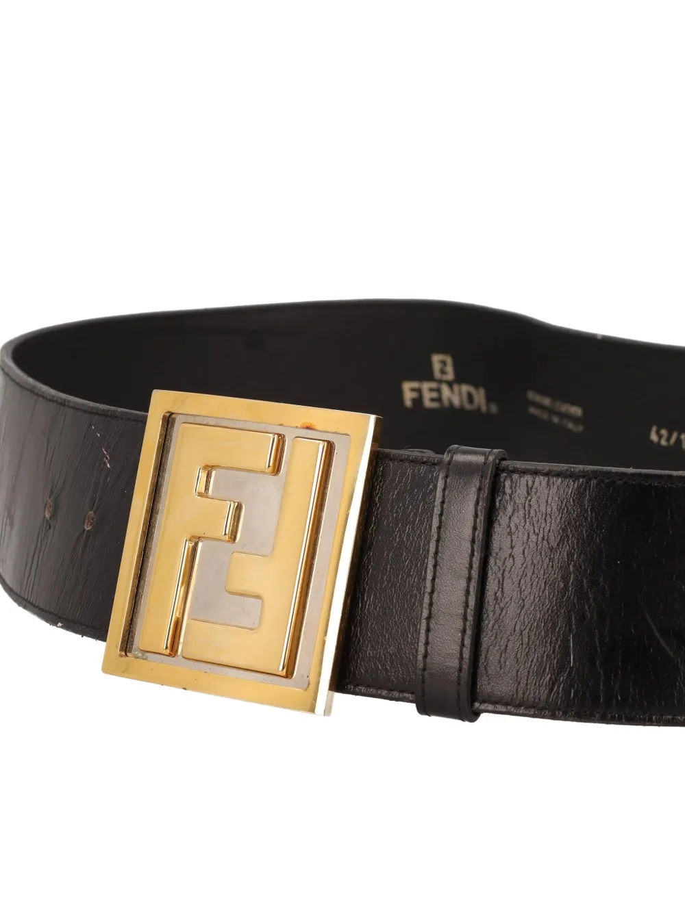 Pre-owned Fendi Leather Belt In Black
