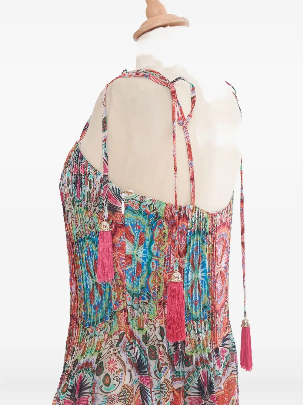 Roberto Cavalli Vintage pre-owned patterned pleated maxi dress - Groen