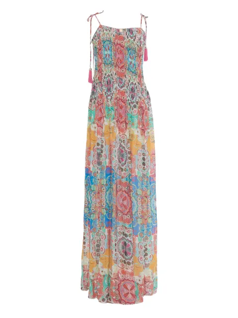 Roberto Cavalli Vintage pre-owned patterned pleated maxi dress
