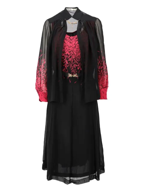 Vintage Pre-owned Seidenkleid mit Gürtel