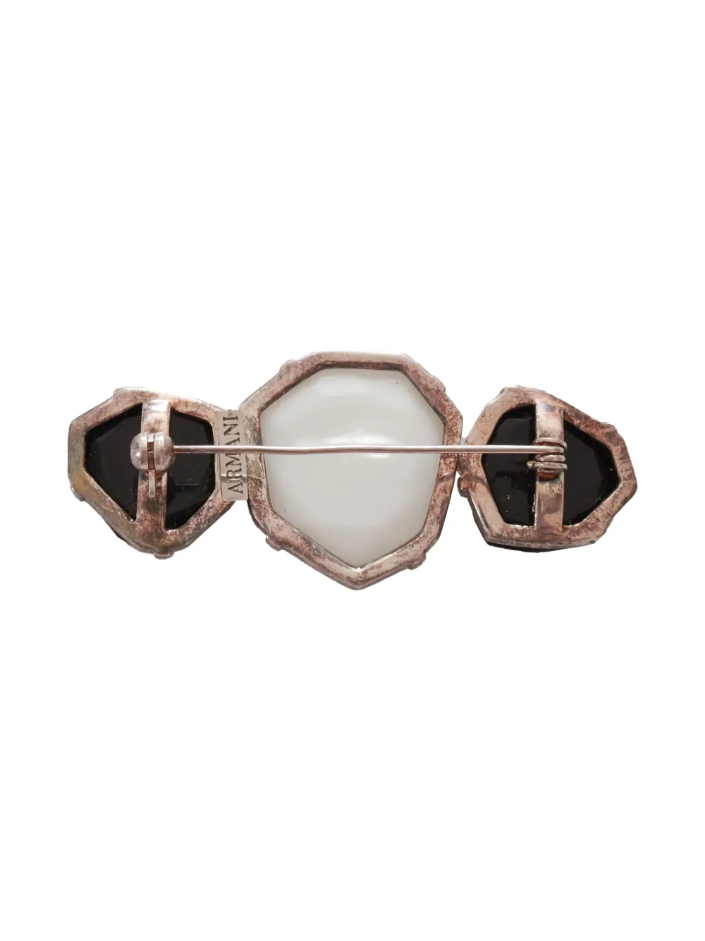 Armani Vintage pre-owned logo-engraved brooch | Image 2