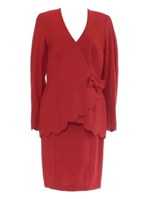 Thierry Mugler Pre-Owned scalloped-hem wool-blend suit