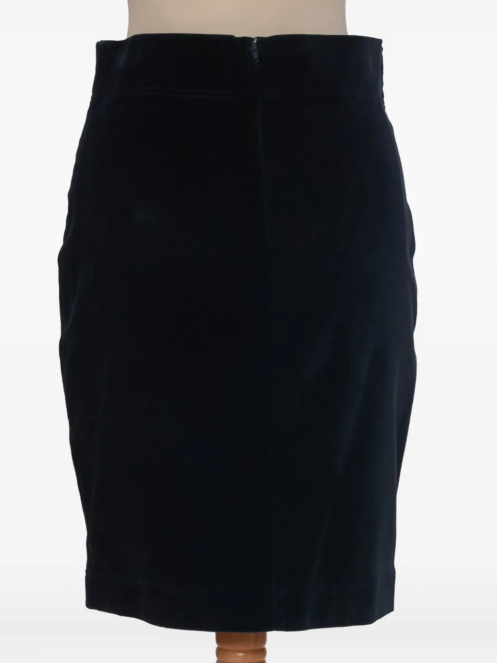 Vintage pre-owned velvet pencil skirt - Blauw