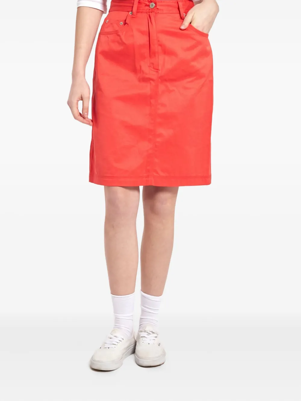 Gucci Pre-Owned 1990s monogram embroidery skirt - レッド Gucci Pre-Owned 1990s monogram embroidery skirt - レッド