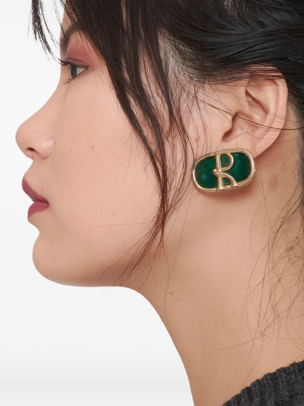 Roberta Di Camerino Enameled Clip-on Earrings
