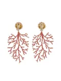 Vintage Daniela De Marchi coral earrings - Gold